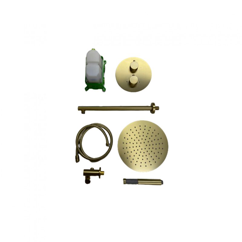 Showerset Milaan Rond 10 Inch Muur Brushed Gold