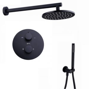 Showerset Milaan Rond 10 Inch Muur Zwart