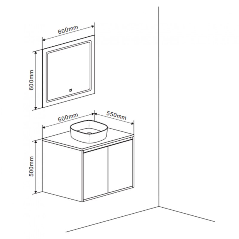 Badmeubelset Birmingham 60cm Zwart - Afbeelding 5