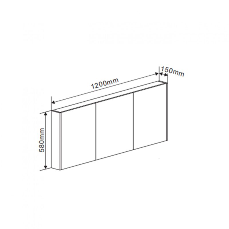 Spiegelkast Leeds 120cm Eiken - Afbeelding 2