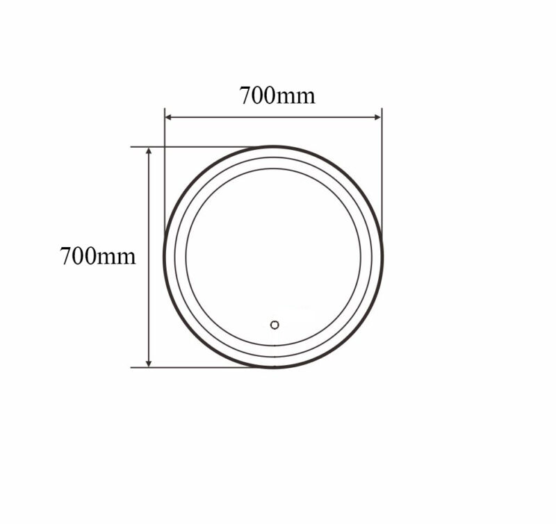 Spiegel Hamburg Ø 70cm Zwart - Afbeelding 2