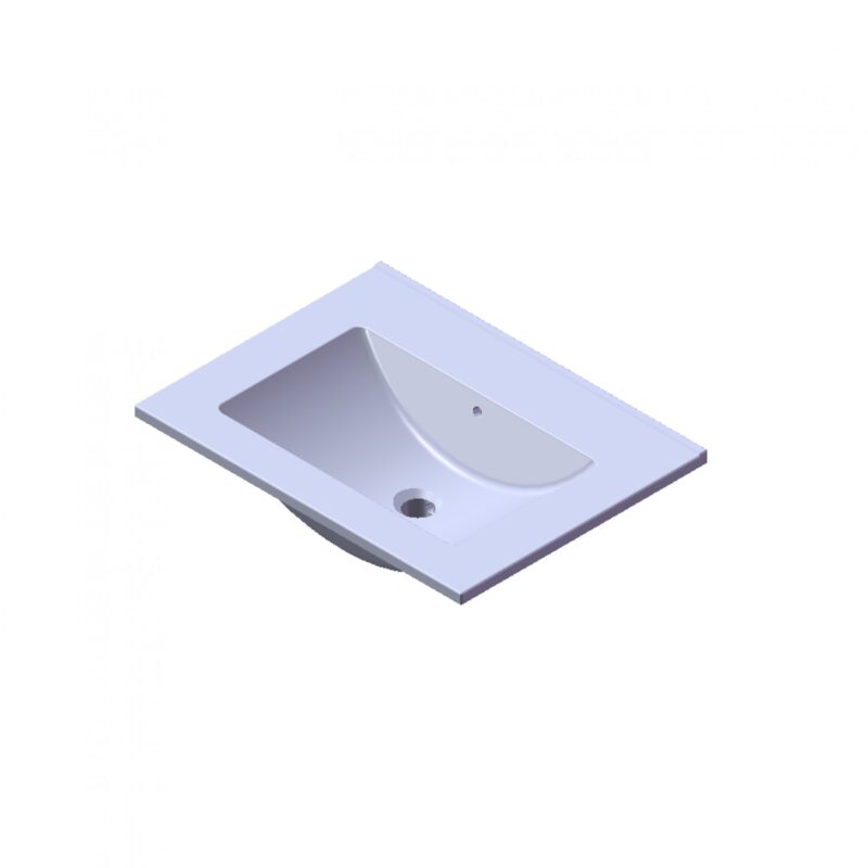 Wastafel Parijs 60cm Zonder Kraangat Mat Wit