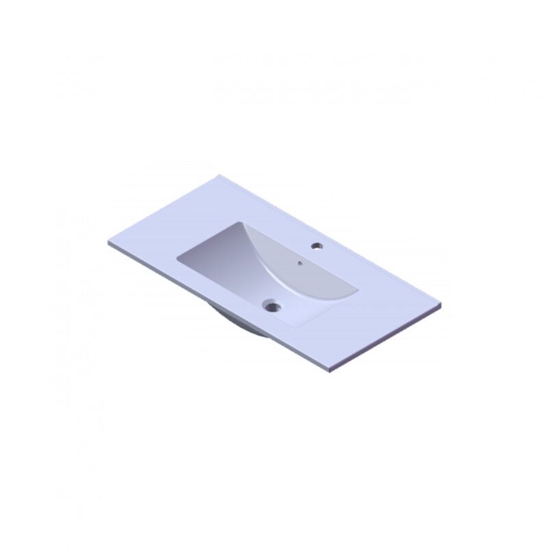 Wastafel Parijs 80cm Met Kraangat Mat Wit