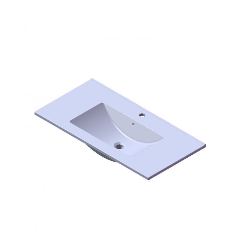 Wastafel Parijs 90cm Met Kraangat Mat Wit
