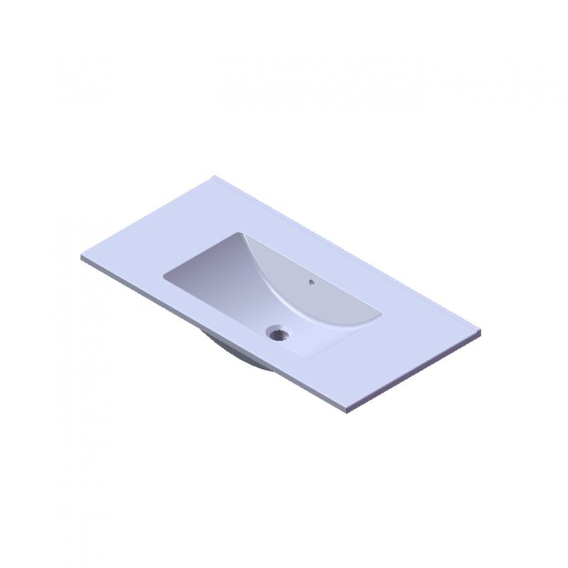 Wastafel Parijs 90cm Zonder Kraangat Mat Wit