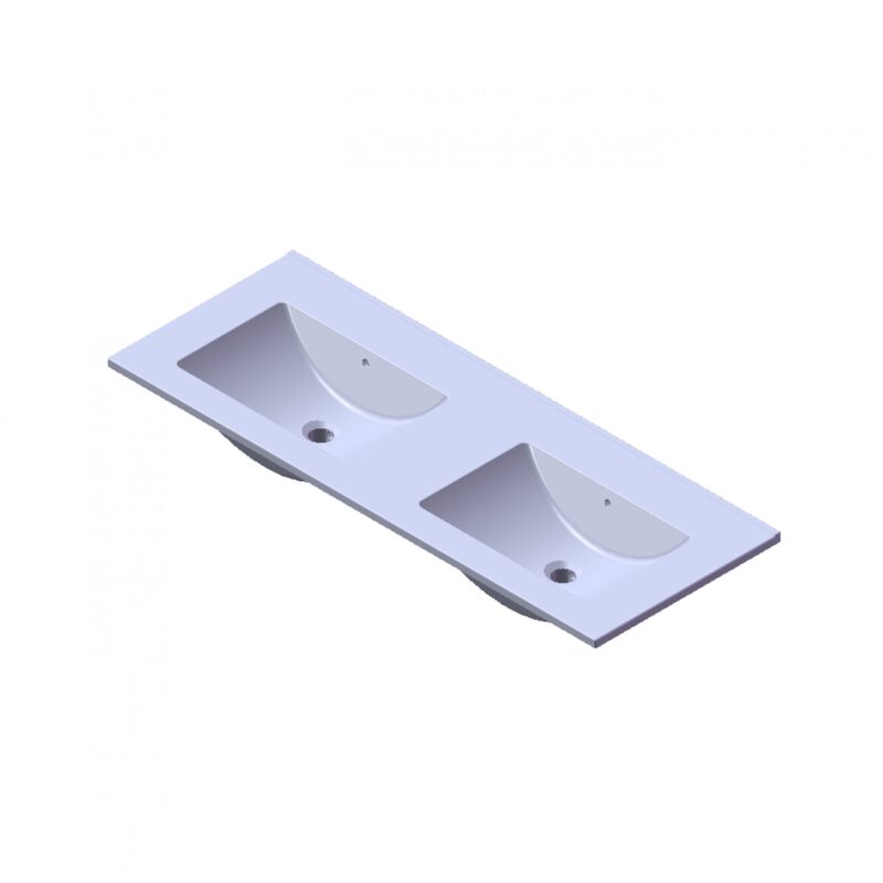 Wastafel Parijs 120cm Zonder Kraangat Mat Wit