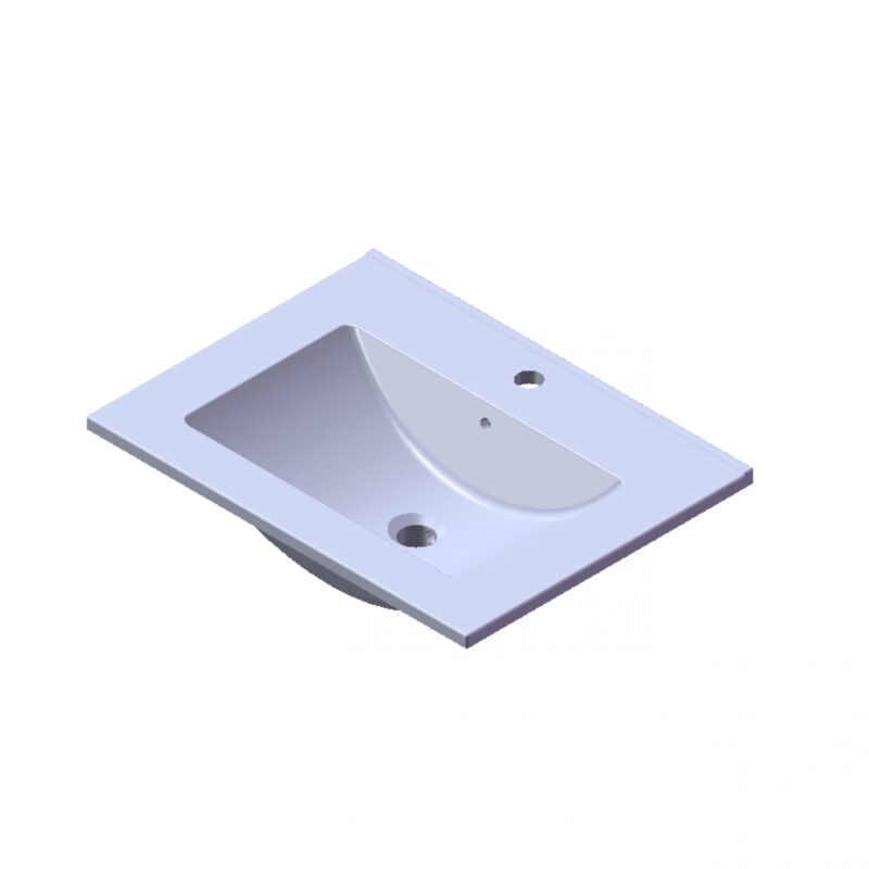 Wastafel Parijs 60cm Met Kraangat Wit