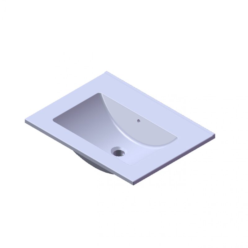 Wastafel Parijs 60cm Zonder Kraangat Wit