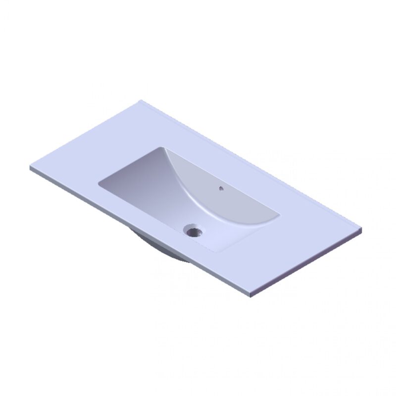 Wastafel Parijs 90cm Zonder Kraangat Wit