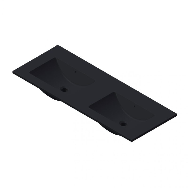 Wastafel Parijs 120cm Zonder Kraangat Mat Zwart