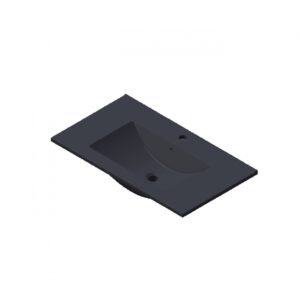 Wastafel Parijs 80cm Met Kraangat Mat Zwart