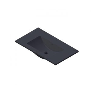 Wastafel Parijs 80cm Zonder Kraangat Mat Zwart
