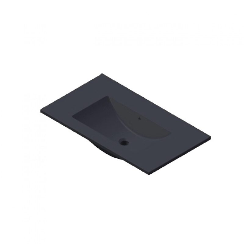 Wastafel Parijs 80cm Zonder Kraangat Mat Zwart