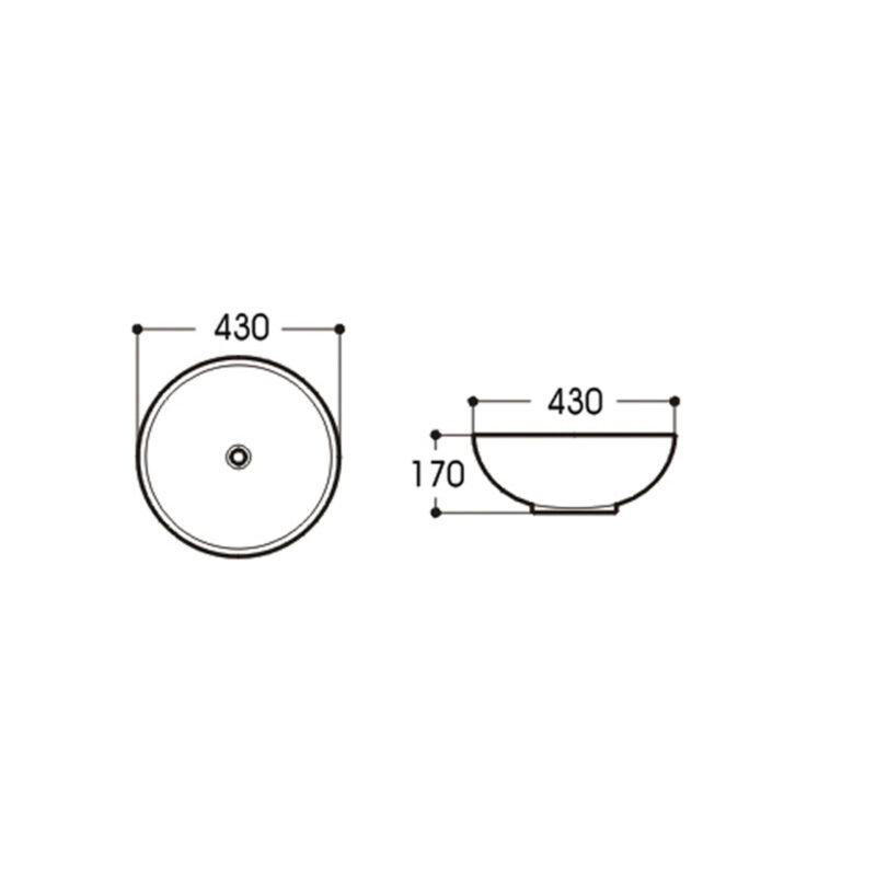 Waskom Lyon Ø 43cm Mat Wit - Afbeelding 2