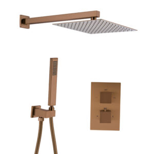 Showerset Palermo Vierkant 10 Inch Muur Brushed Copper