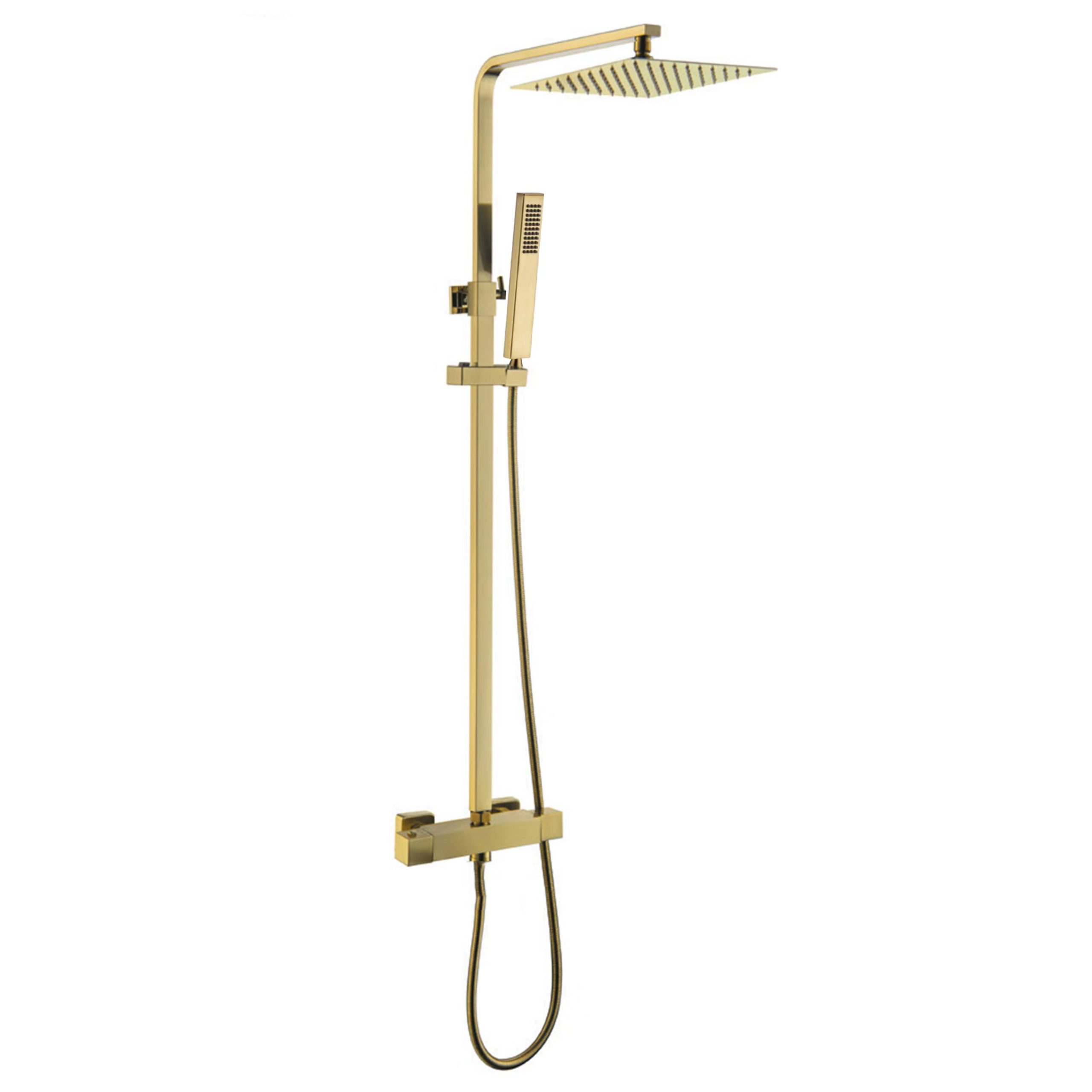Regendouche Set Venetie Vierkant Brushed Gold