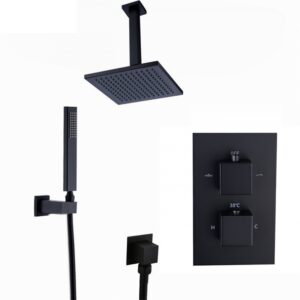 Showerset Palermo Vierkant 12 Inch Plafond Zwart