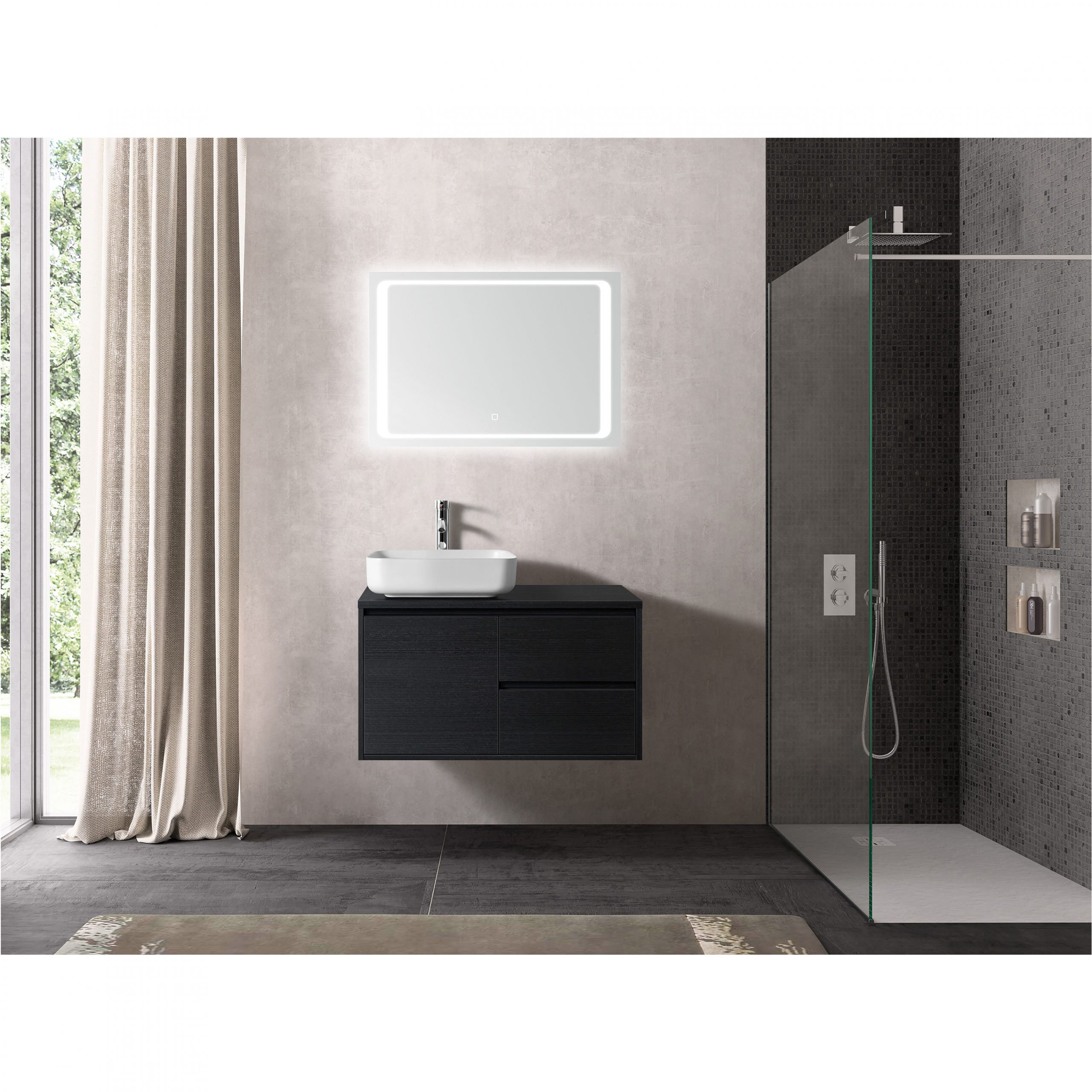 Badmeubelset Birmingham 80cm Zwart