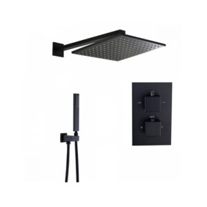 Showerset Palermo Vierkant 8 Inch Muur Zwart