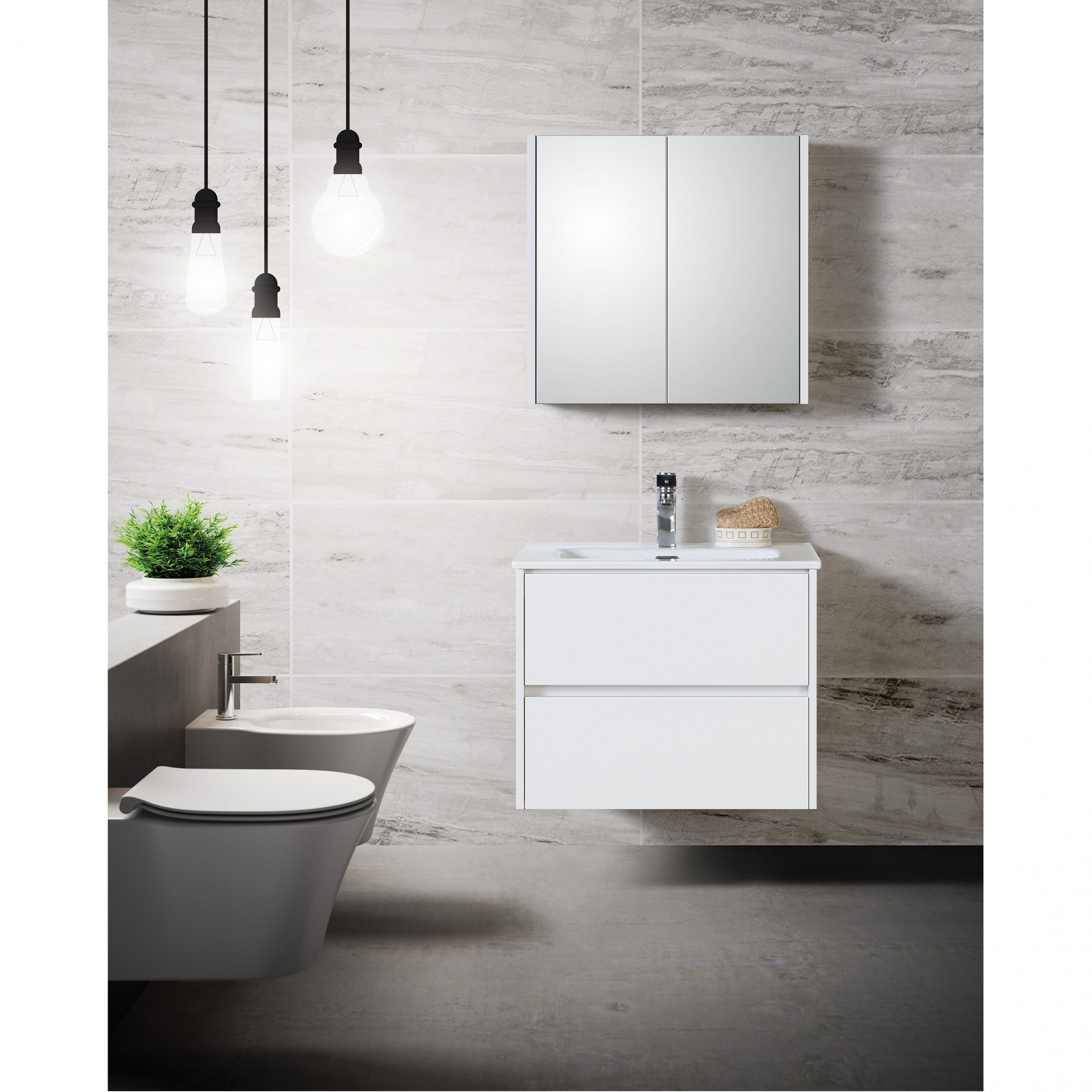 Badmeubelset Londen 60cm Hoogglans Wit