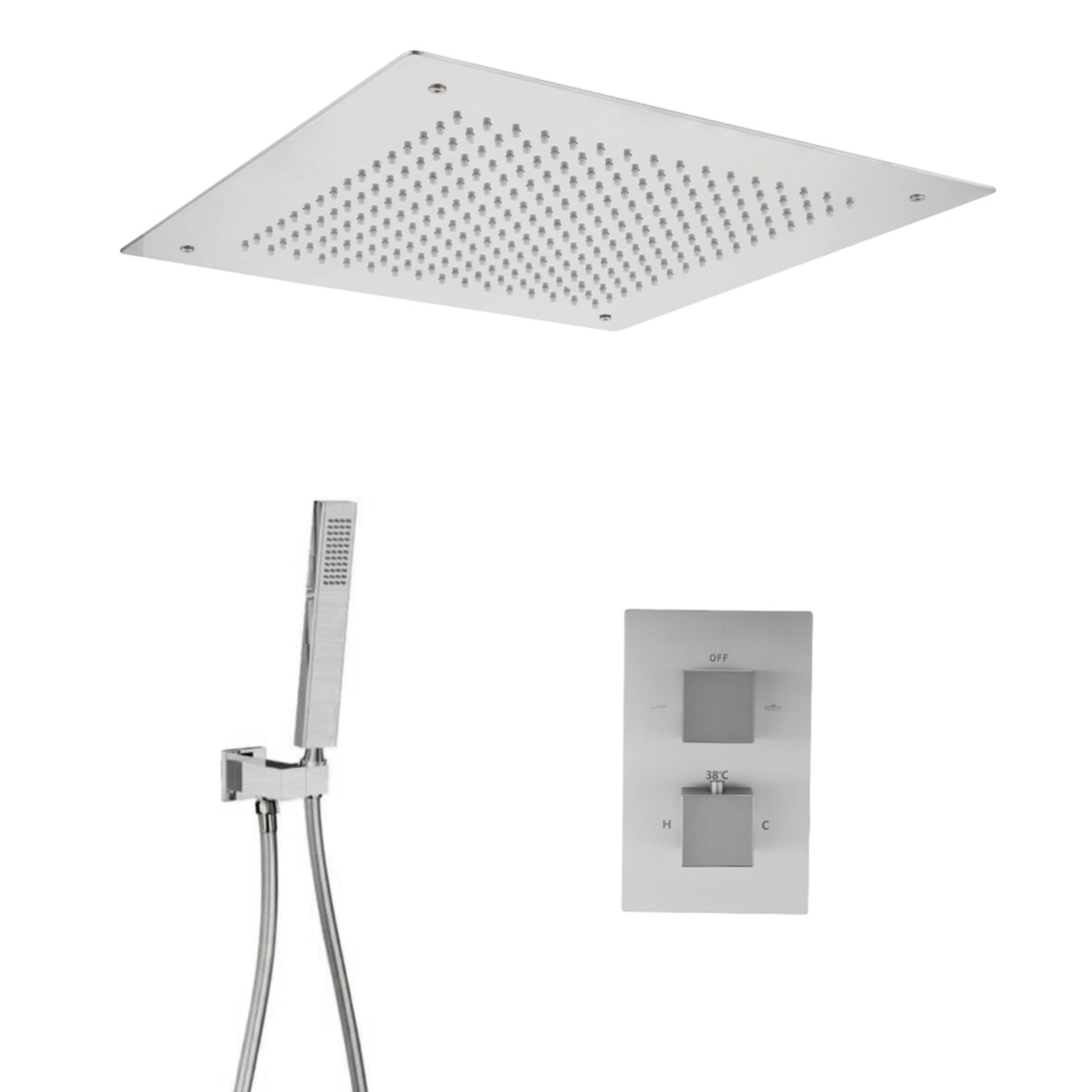 Showerset Porlezza Plafondunit RVS