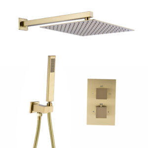 Showerset Palermo Vierkant 8 Inch Muur Brushed Gold