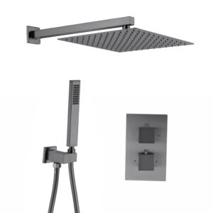 Showerset Palermo Vierkant 8 Inch Muur Gun Metal
