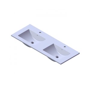 Wastafel Parijs 120cm Met Kraangat Mat Wit