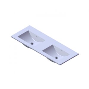 Wastafel Parijs 120cm Zonder Kraangat Mat Wit