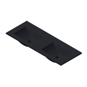 Wastafel Parijs 120cm Zonder Kraangat Mat Zwart