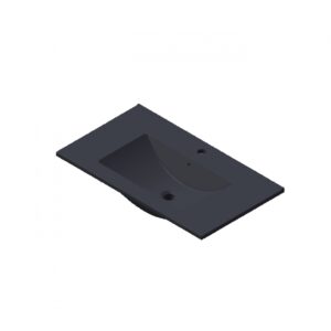 Wastafel Parijs 80cm Met Kraangat Mat Zwart